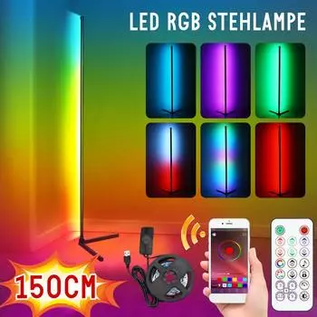 150 СМ Современный RGB Светодиодный Торшер Крытый Домашний Декор Угловой Торшер Гостиный Рим Художественный Декор Атмосферный Постоянный Стенд Освещение