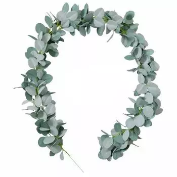 150cm/200cm Faux Garland Artificial Flocked Lambs Ear Eucalyptus Leaves Garland Artificial Vines Garland for Wedding Home Party Decor DIY Floral