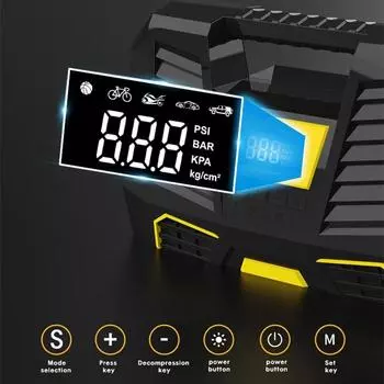 150PSI цифровой дисплей автомобильный насос для накачивания шин портативный автомобильный воздушный компрессор 12 В электрический насос светодиодный свет для мотоцикла велосипеда чёрный