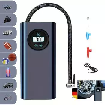 150PSI Portable Air Compressor Digital Tire Pressure Gauge Electric Air Pump With LCD Display Screen Suitable Car Motorcycles чёрный