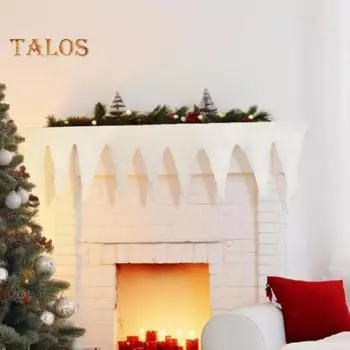 150x68 см сосулька накидка шарф искусственный снег камин каминная полка дорожка гирлянда полка верхняя ткань зима рождество праздник гостиная дом белый