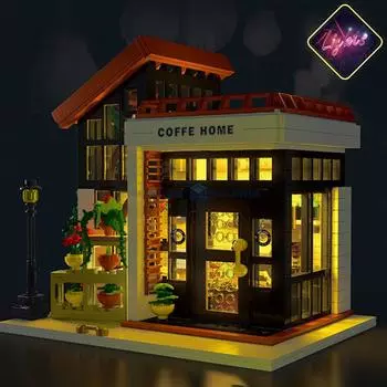 1512 шт., креативный эксперт, Moc Time, кофе, домашний уголок, кафе, магазин, вид на улицу, кирпичный модульный дом, модель строительных блоков, игрушки