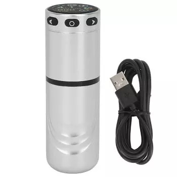 1520mAh Wireless Tattoo Pen 4.0mm Stroke Fast Charging IPS HD Color Screen Liner Shader Cartridge серебряный