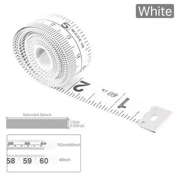 1520mm 60 Inch Flexible Soft Tape Measure Triple Color White Black Sewing Tailoring Measurement Ruler