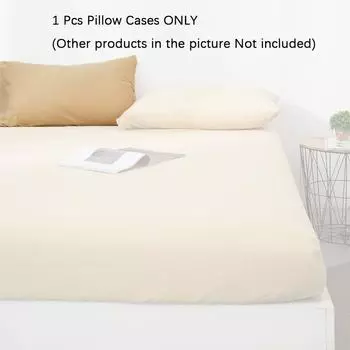 1525см Простыня на резинке Наволочка Простыни Односпальная Двуспальная Кинг Однотонная Cream-Pillow Case,Pillow Case Only-45x75cm