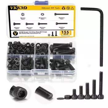 155 black cylindrical head socket head screw kit, socket head screw kit.
