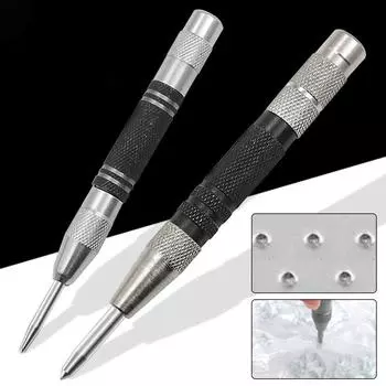 155mm black and white center punch automatic spring type locator glass striker window breaker 128mm punch centering tool