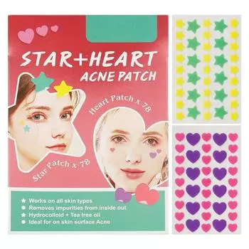 156 шт гидроколлоидные пластыри для лечения прыщей в форме сердца в форме звезды предотвращают воспаление, наклеивают на прыщи