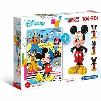 1570 Disney Mickey Mouse Jigsaw Puzzle 104 Pieces 3D Puzzle Set Puzzle Disney Mickey Mouse Puzzle + [Предмет]