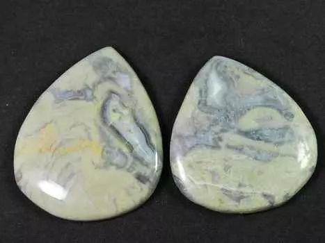 159Cts. Натуральная кофейная яшма, 2 шт., грушевидный кабошон, драгоценный камень, 42–47 мм, RQ-1439