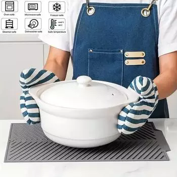15/16/19 дюймов, силиконовая защита для столешницы, многофункциональные кастрюли мега-размера, коврик для слива посуды, термостойкий горшок для кухонной посуды