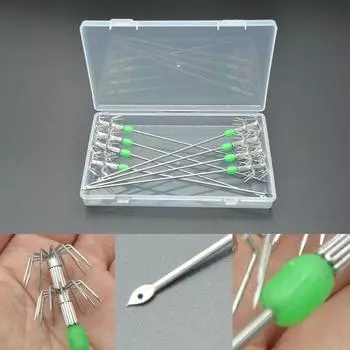 15/17 см светящийся крючок для ловли кальмаров, крючок для ловли живых креветок, кальмар, крючком, осьминог, чернильная трубка, снасть U2E9 8pcs-17cm6.7in