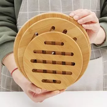 15/18/19.5cm Heat Resistant Coffee Pad Decorative Round Hollow Wooden Coasters Home Table Non-slip Drink Mat Tea Cup Pads As Show