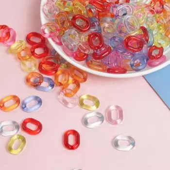 15*19 мм модная цепочка свободные бусины многоцветные креативные прозрачные 100 шт DIY ювелирные аксессуары для браслета ожерелья изготовление акрил 100Pcs