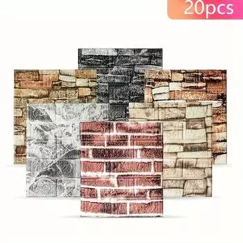15/20 шт. 3D пенопластовый кирпич мягкие обои настенные наклейки настенные панели самоклеящиеся виниловые водонепроницаемые устойчивые к плесени комнаты дома гостиной ванной комнаты кухни 15pcs