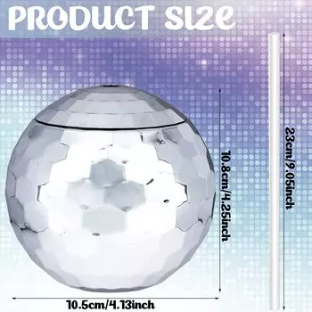 15/20 унций креативные диско-шарики с крышкой и трубочкой, коктейльный стакан, блестящий шар-стакан для вечеринки, ночного клуба, бара, питья золотой