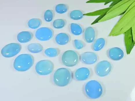 15-21MM Размер кольца Синий Оникс 24 шт Круглая форма Кабошон Драгоценный Камень Лот RQ-2572