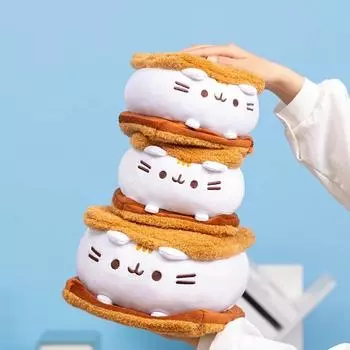 15/22 см креативная подушка-сэндвич с печеньем и толстым котом, мягкая игрушка, забавная кукла-кошка, мягкая игрушка для подарка на день рождения детей 15cm