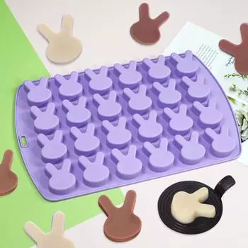 15/24 сетки, форма для торта, легко демонтируемая, гибкая силиконовая форма для выпечки, форма кролика, форма для шоколадного десерта, кондитерских изделий для домашней кухни A