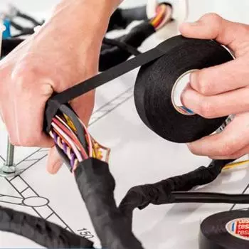 15/25 м термостойкая огнестойкая лента Coroplast клейкая тканевая лента для автомобильного жгута проводов защита ткацкого станка 10mm*30m чёрный