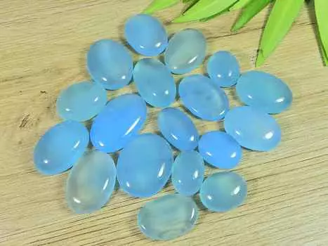 15-25 мм натуральный голубой оникс 18 шт овальный кристалл кабошон россыпью драгоценных камней лот RQ-2595