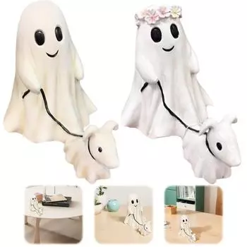 15/25 см статуя собаки-призрака, гуляющая на Хэллоуин, статуэтка из смолы, украшения на Хэллоуин, реквизит для вечеринки, праздничный подарок для мальчиков и девочек