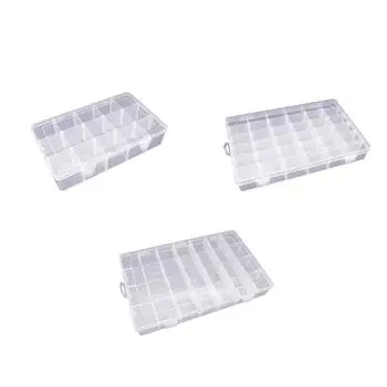 15/28/36 Girds Plastic Jewelry Organizers with Movable Dividers Storage Box
