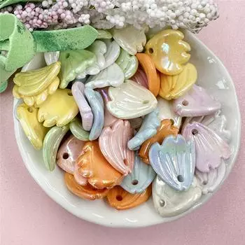 15,2*15,7 мм для сережек, украшений для волос, ожерелий, маркировки ювелирных изделий, акрил, 50 шт./компл., лепестковые бусины, материалы для самостоятельной работы, аксессуары белый