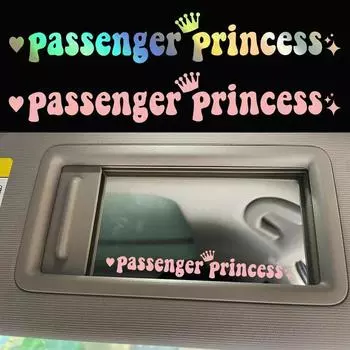 15*2,3 см наклейки на автомобиль принцессы пассажира, забавные креативные наклейки для зеркал заднего вида автомобиля