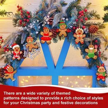 15/30/45 шт. Рождественские украшения деревянные фигурки пряничных человечков елочные подвесные украшения для праздничного магазина домашний каминный декор 15 pcs