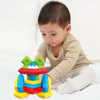 15/30 шт./компл. Детская строительная игрушка-блок, цветная форма, познавательная пирамидка для малышей, кирпичная башня STEM, раннее образование, сенсорная игрушка 15 pcs