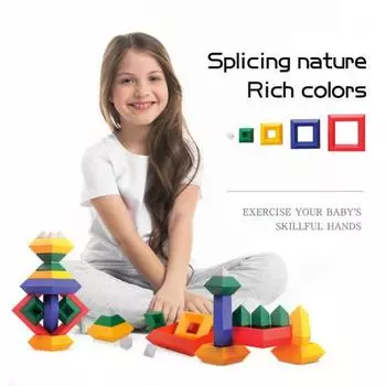 15/30 шт./набор детских строительных блоков, игрушка, цветная форма, познание, малыши, пирамидка, кирпичная башня, STEM, раннее образование, сенсорная игрушка, подарок для мальчиков и девочек 2 Set