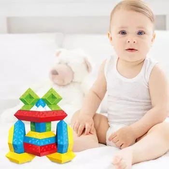 15/30 шт./набор детских строительных блоков, игрушка, цвет, форма, познание, малыши, пирамидка, кирпичная башня, STEM, раннее образование, сенсорная игрушка для мальчиков и девочек, день рождения 15 pcs