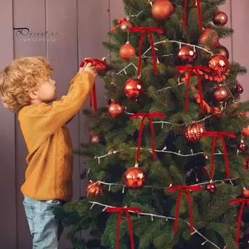 15/30 шт. Рождественский бархатный бант, рождественская елка, подарочный венок, бархатные банты, сделай сам, украшение для дома, свадьбы, интерьера, улицы 15 pcs темный кофе