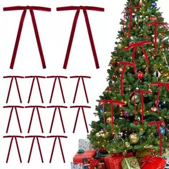 15/30 шт. Рождественский бархатный бант, рождественская елка, подарочный венок, бархатные банты, сделай сам, украшение для дома, свадьбы, интерьера, улицы 15 pcs