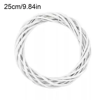 15-30 см белое ротанговое венок кольцо своими руками рождественский венок декор искусственный цветок гирлянда рождественские подарки для вечеринки свадьба украшение дома 25cm белый