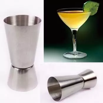 15/30ml Stainless Steel Cocktail Shaker Measure Cup Gadgets Measuring Drink Jigger Kitchen Cup C1S7 silver-one-size