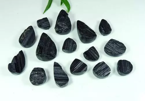 15-33MM натуральный черный турмалин друзы смешанной формы россыпью драгоценный камень 15 шт. лот SY-140