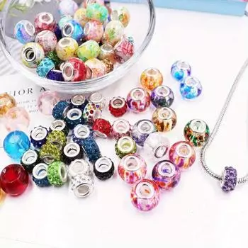 15/40 шт., смоляной материал, элегантные и милые бусины с большими отверстиями, декоративные бусины с интервалом, аксессуары для браслета, ожерелья и брелока 15pcs