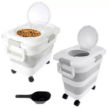 15/45 кг складной контейнер для хранения корма для домашних животных, контейнер для корма для кошек и собак, влагостойкие герметичные ящики для хранения сухого зерна и риса