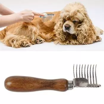 15*4 см Массажная расческа для домашних животных с деревянной ручкой, расческа для кошачьей шерсти, расческа для ухода за шерстью собак, товары для животных Dog Hair Grooming Comb