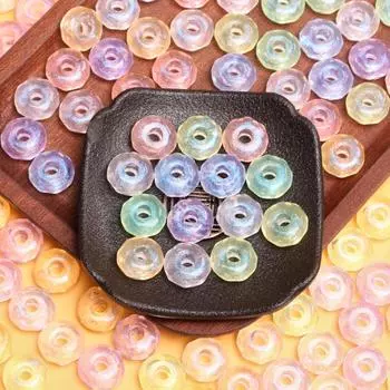 15,5 мм 10 шт. прозрачные акриловые круглые бусины с большим отверстием, сделай сам, материалы ручной работы для браслета, маркировка ювелирных изделий