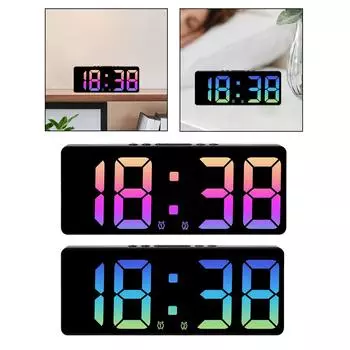 15,5 см цифровой будильник прикроватные часы 12-часовой/24-часовой режим повтора регулируемая яркость для учебного стола многоцелевой светло-розовый