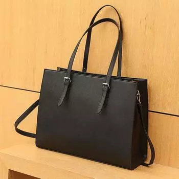 15,6-дюймовая сумка для ноутбука из искусственной кожи, деловая офисная сумка с несколькими карманами, большая вместимость, водонепроницаемая женская деловая дорожная сумка синий