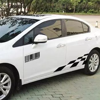 15,6 х 6,8 см, сделано в Германии, штрих-код, крутая виниловая наклейка, автомобильные наклейки, аксессуары чёрный