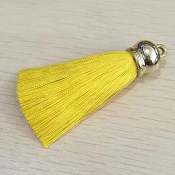 15*70 мм позолоченный колокольчик с шелковой кисточкой, подвеска для изготовления ювелирных изделий, брелок для ключей