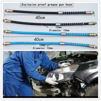 15.74INCH Смазочный пистолет, прочный, высокого давления, длинные удлинительные шланги, гибкий смазочный пистолет, инжектор для смазки чёрный