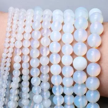 15-92 шт. 4/6/8/10/12 мм Подвески Круглые Опаловые Камни Натуральный Камень Разделители Бусины Свободные Сделай Сам Для Ожерелья Браслета Изготовление Ювелирных Изделий 4mm 40Pcs