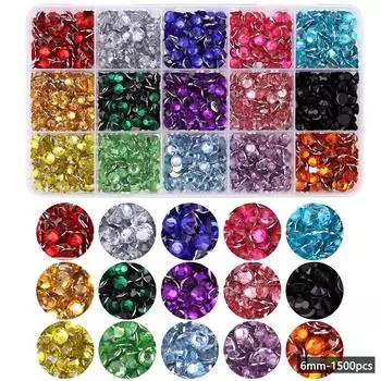 15-цветное плоскодонное сверло из смолы, цветное сверло для АБ, разноцветное акриловое сверло, сверло для наклеек ручной работы, большой набор ювелирных украшений с прозрачными бриллиантами.