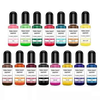 15-цветный жидкий краситель на водной основе, пигмент с высокой концентрацией красителя для штукатурки, бетона, цемента, легко носить с собой